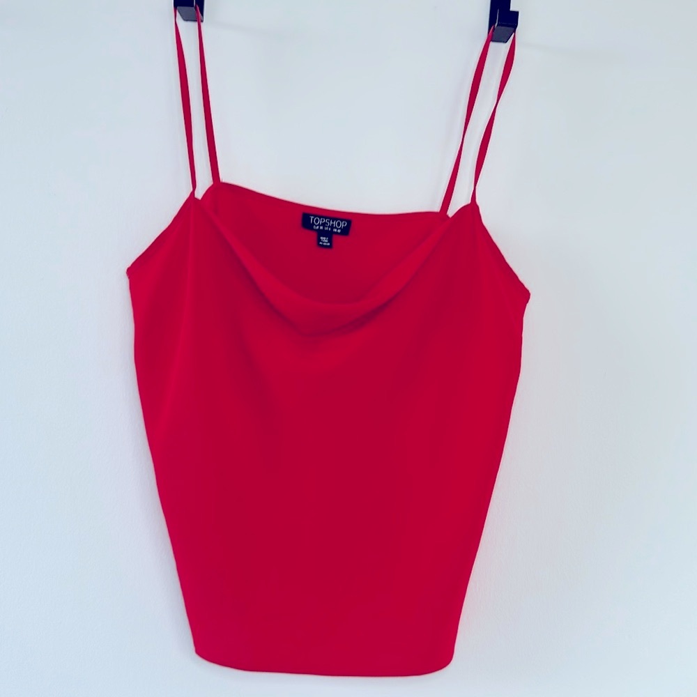 Topshop Draped Red Camisole Top Size  6